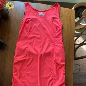 Columbia dress medium pockets side ties coral red pink orange
